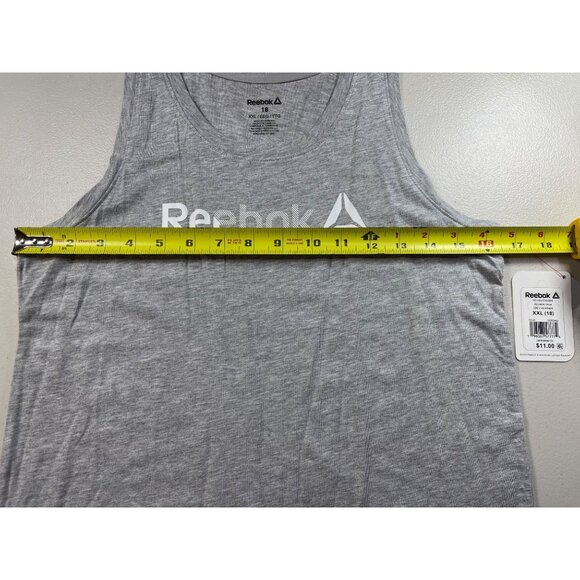 Reebok Girls Size 18 XXL Grey Heather Tank Top Cotton Rayon Blend Lightweight - Picture 3 of 10